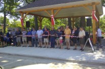 Ribbon cutting for the rebuilt Queens Park Bandshell